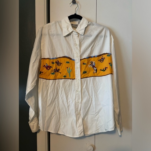 Jeans Wear Vintage Western Embroidered dress shirt- medium - Picture 3 of 10